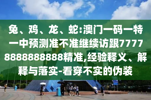 兔、雞、龍、蛇:澳門(mén)一碼一特一中預(yù)測(cè)準(zhǔn)不準(zhǔn)繼續(xù)訪跟77778888888888精準(zhǔn),經(jīng)驗(yàn)釋義、解釋與落實(shí)-看穿不實(shí)的偽裝