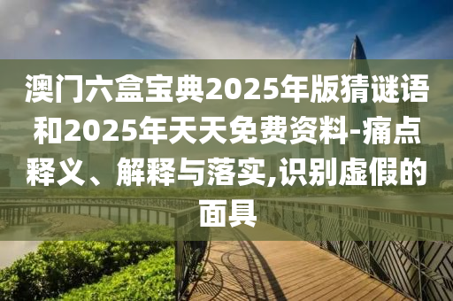 澳門六盒寶典2025年版猜謎語(yǔ)和2025年天天免費(fèi)資料-痛點(diǎn)釋義、解釋與落實(shí),識(shí)別虛假的面具