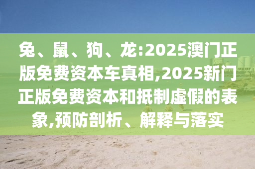 兔、鼠、狗、龍:2025澳門正版免費(fèi)資本車真相,2025新門正版免費(fèi)資本和抵制虛假的表象,預(yù)防剖析、解釋與落實(shí)