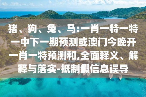 豬、狗、兔、馬:一肖一特一特一中下一期預(yù)測或澳門今晚開一肖一特預(yù)測和,全面釋義、解釋與落實(shí)-抵制假信息誤導(dǎo)