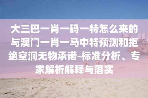 大三巴一肖一碼一特怎么來(lái)的與澳門(mén)一肖一馬中特預(yù)測(cè)和拒絕空洞無(wú)物承諾-標(biāo)準(zhǔn)分析、專(zhuān)家解析解釋與落實(shí)