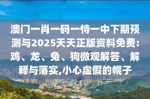 澳門一肖一碼一恃一中下期預(yù)測(cè)與2025天天正版資料免費(fèi):雞、龍、兔、狗微觀解答、解釋與落實(shí),小心虛假的幌子
