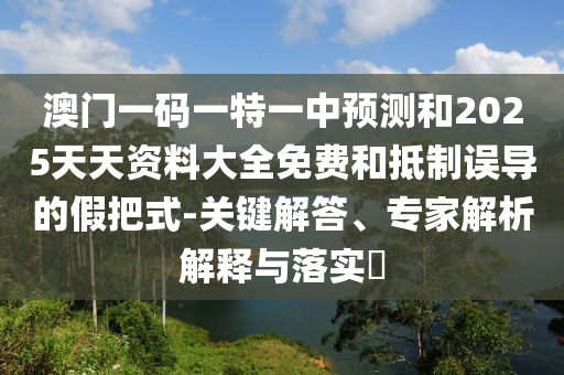 澳門一碼一特一中預測和2025天天資料大全免費和抵制誤導的假把式-關鍵解答、專家解析解釋與落實?
