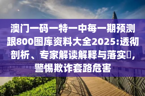 澳門一碼一特一中每一期預(yù)測(cè)跟800圖庫(kù)資料大全2025:透徹剖析、專家解讀解釋與落實(shí)?,警惕欺詐套路危害