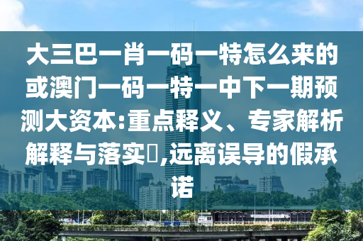 大三巴一肖一碼一特怎么來的或澳門一碼一特一中下一期預(yù)測大資本:重點(diǎn)釋義、專家解析解釋與落實(shí)?,遠(yuǎn)離誤導(dǎo)的假承諾