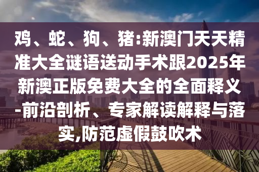 雞、蛇、狗、豬:新澳門天天精準(zhǔn)大全謎語送動(dòng)手術(shù)跟2025年新澳正版免費(fèi)大全的全面釋義-前沿剖析、專家解讀解釋與落實(shí),防范虛假鼓吹術(shù)